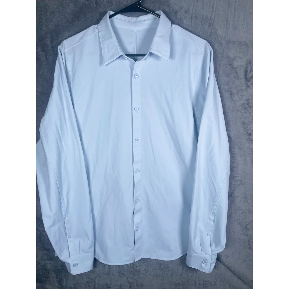 Lululemon Men's Long Sleeve Commission Button Down Gray Blue Size Large